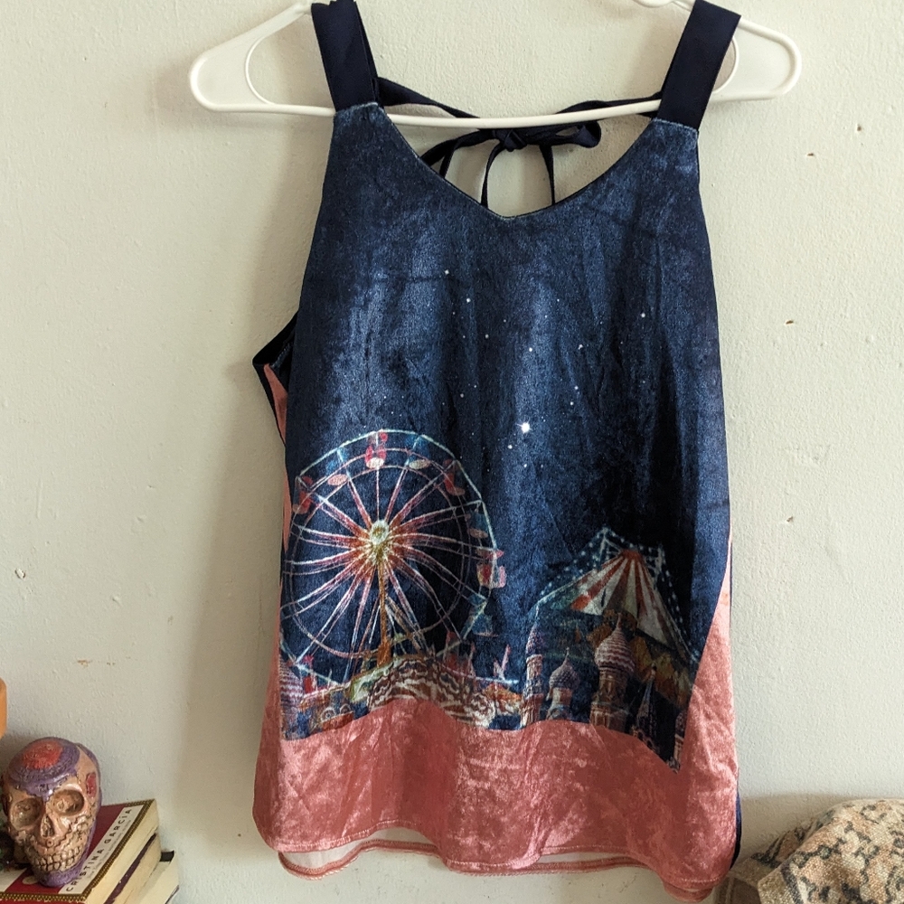 Vintage Carnival Velvet Swing Babydoll Cami Top